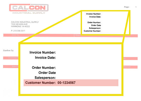CalCon Customer Number